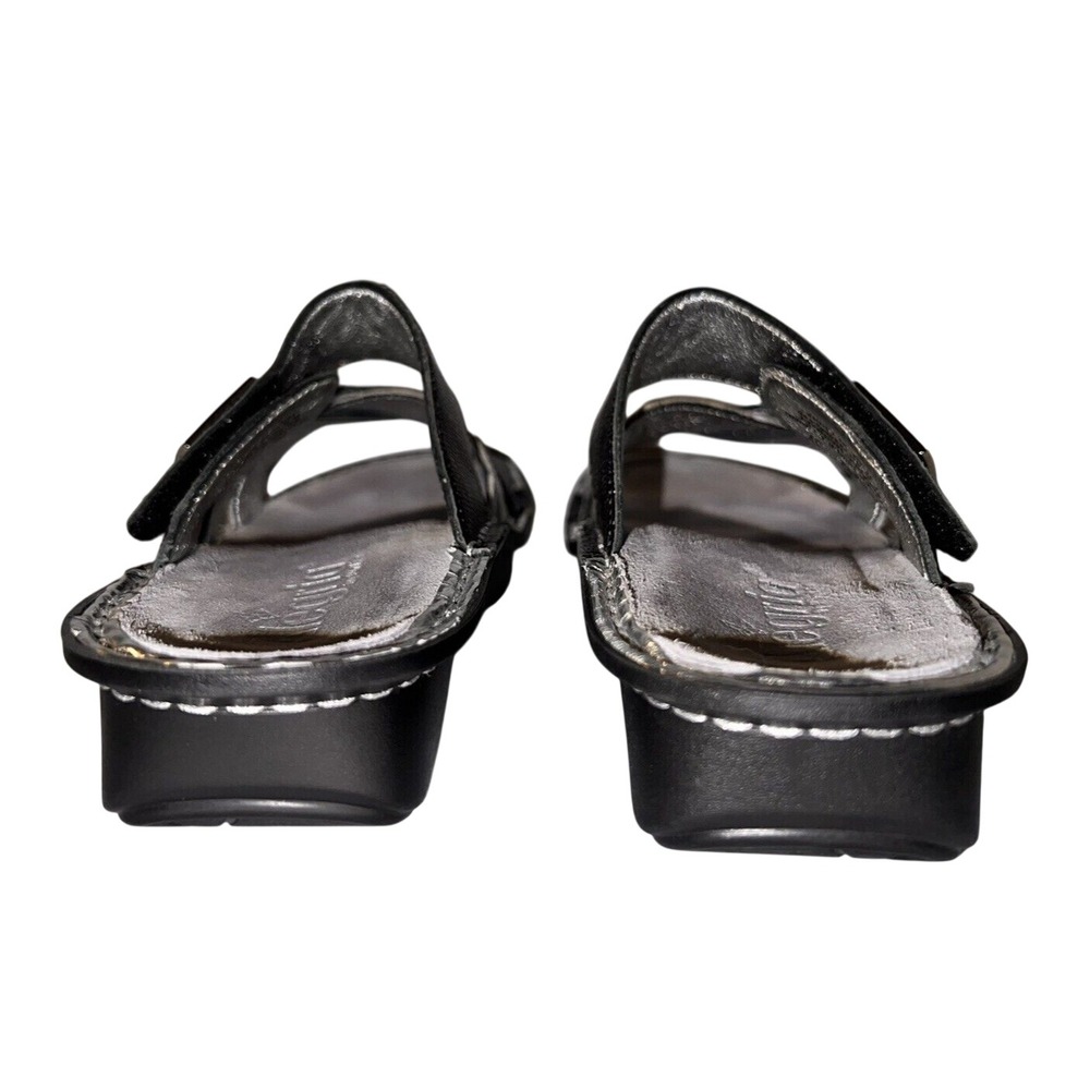 Alegria PG Lite Womens 7-7.5/37 Metallic Silver Black Slide Sandals Rocker Sole - Picture 7 of 10